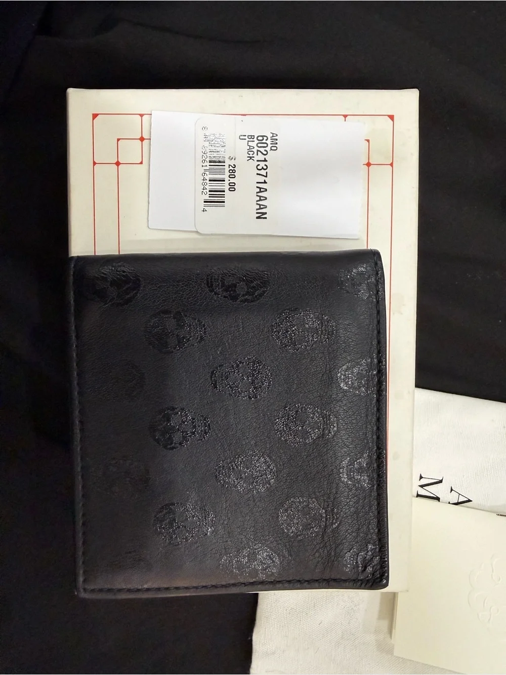 Alexander McQueen Biker Skull Billfold Wallet Black – Style 6021371AAAN